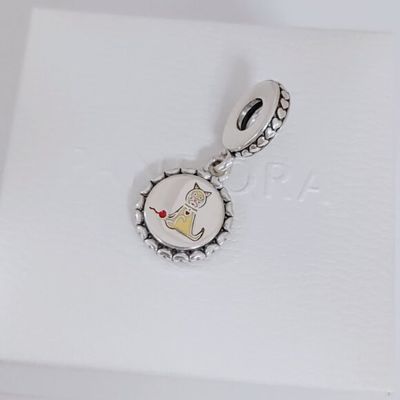 Pandora Cat Stick Figure Dangle, Mixed Enamel Exclusive Dangle Charm with box - Picture 3 of 7